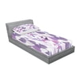 thumbnail image 2 of Ambesonne Floral Fitted Sheet & Pillow Sham Set, Foliage Leaves Purple, Twinxl, Lavender Lilac Beige, 2 of 2