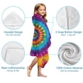 thumbnail image 7 of Colorful Rainbow Tie Dye Spiral Pattern Hooded Bath Towel，50"x30" for Ages 3 To 12 Kids, Quick Dry Lightweight Soft Microfiber Hood Beach Towel Cover Up for Kids, 7 of 7