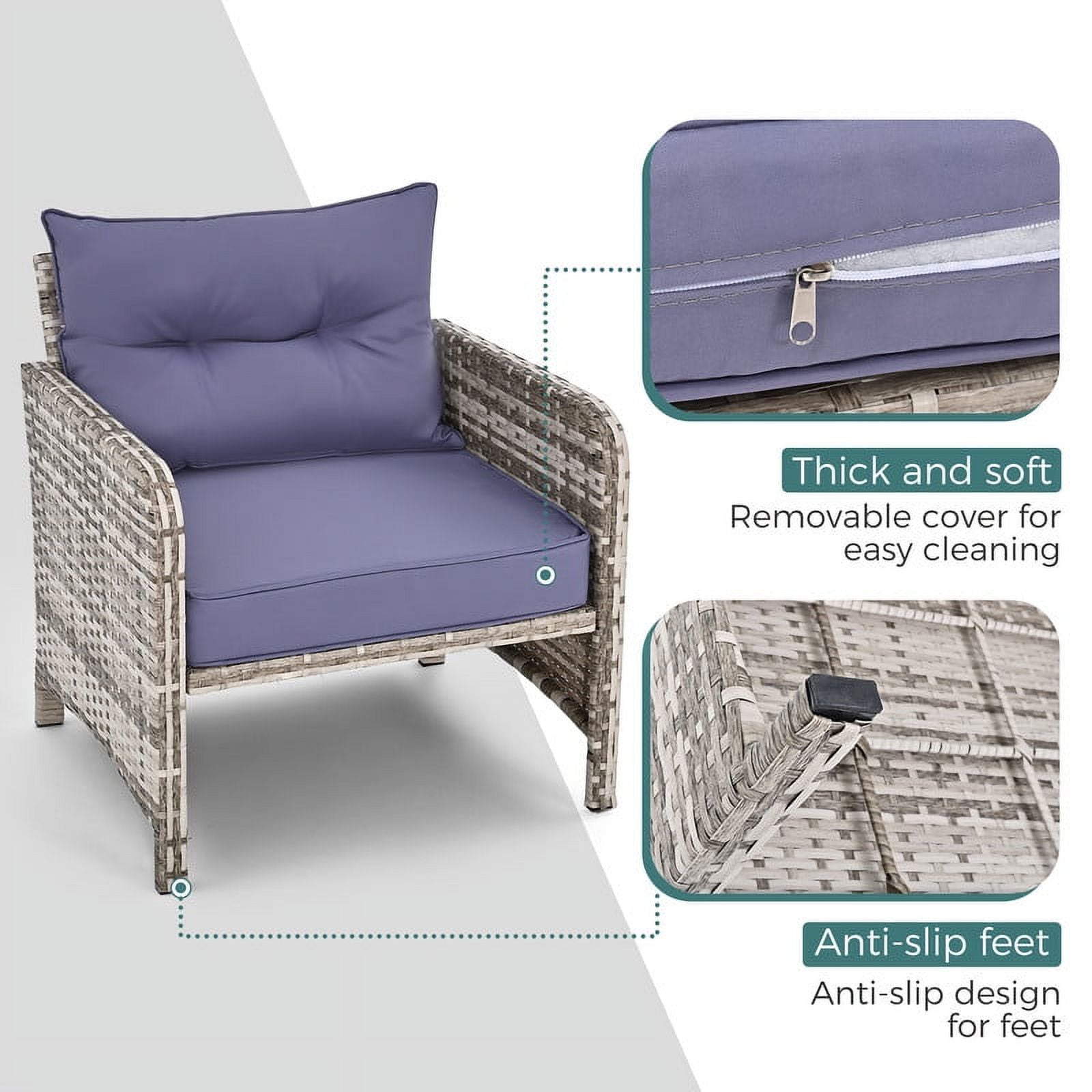 Pamapic 5 pieces wicker patio furniture set outdoor patio chairs with ottomans clearance