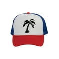 thumbnail image 1 of Men's Palm Tree Cap Snapback Trucker Hat, White/Red/Royal, 1 of 2