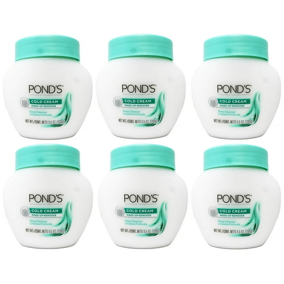 POND'S Cold Cream, Skin Care Facial Cleanser for All Skin Types, Deep Moisturizing Face Wash & Make -Up Remover, 9.5 oz - 6 Pack