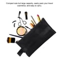 thumbnail image 4 of BIMZUC Handheld Portable Cosmetics Makeup Brush Tool Jewelry Storage Bag Case Travel, PU Leather Waterproof Wash Toiletry Organizer Pouch, Black, 8 inches / 20.2 cm, 4 of 7