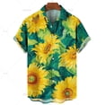 thumbnail image 2 of Camisas hawaianas para hombre, camisas con estampado de girasol en 3D para hombre, blusas de manga corta a la moda de talla grande, ropa para hombre, 2 of 5