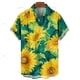 thumbnail image 2 of Camisas hawaianas para hombre, camisas con estampado de girasol en 3D para hombre, blusas de manga corta a la moda de talla grande, ropa para hombre, 2 of 5