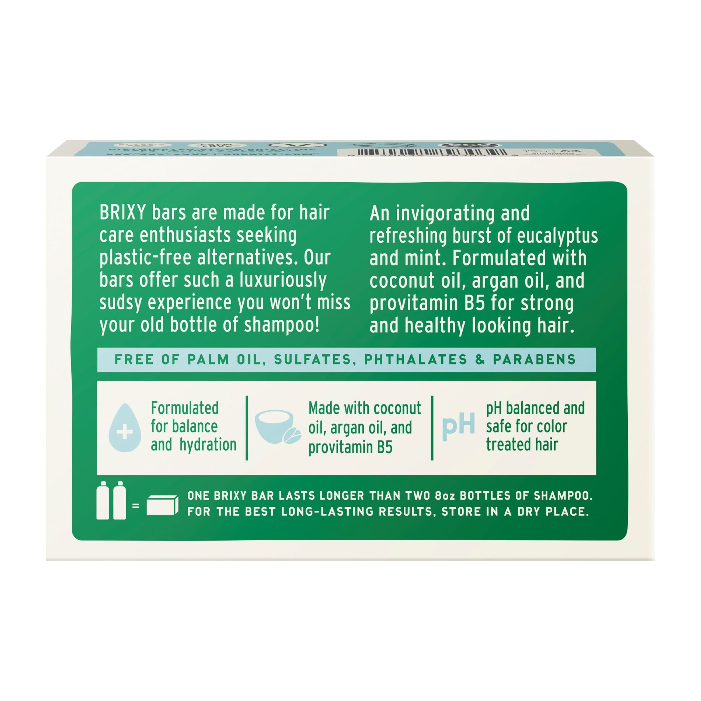 Brixy - Shampoo Bar Mint Eucalyptus - 1 Each -4 Oz