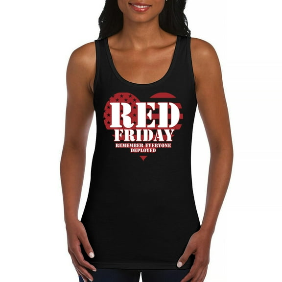 RED Friday Remember Everyone Deployed Women's Tank Top Until They All Come Home Military US Flag American Patriot