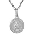 thumbnail image 3 of 12mm Dainty Sterling Silver St Anthony Medal Necklace 1/2 inch Round Nickel Free Italy with Stainless Steel Chain, 3 of 5