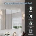 thumbnail image 6 of ANGELES HOME 36" x 30" Medicine Cabinet with Mirror, Rectangular Bathroom Mirror Cabinet with 6 Adjustable Glass Shelves, Aluminum Body, Recessed or Surface Mount Mirror Medicine Cabinet, Double Door, 6 of 12