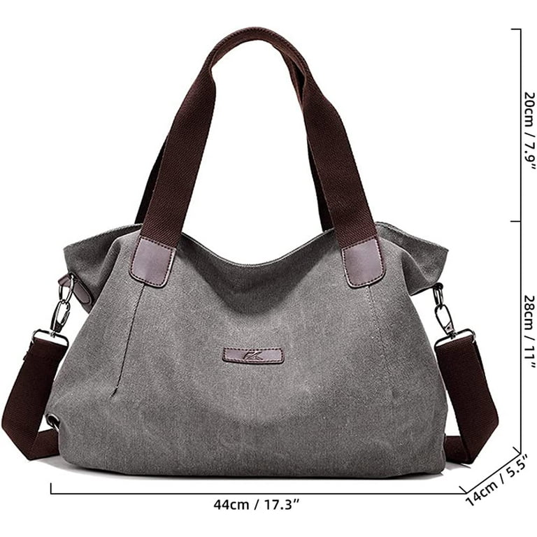 CoCopeanut Retro Shoulder Bag for Women Cotton Canvas Handbag Large Capacity Crossbody Bag Hobo Tote Bag Casual Satchel Purse
