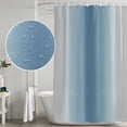 thumbnail image 5 of Blue Grey Ombre Shower Curtain, Waterproof Shower Curtains for Bathroom, Farmhouse Gradient Minimalist Washable Fabric Bathtub Curtain Set Bath Decor with 12 Hooks Stall 36"x72", 5 of 8