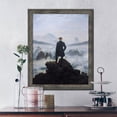 thumbnail image 6 of Wanderer Above the Sea of Fog Framed Print by Caspar David Friedrich, World Famous Wall Art Collection, Add to Your Living Room Decor, 11x14, 2479BW, 6 of 7