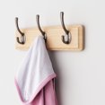 thumbnail image 1 of Wall Coat Rack with 3 Hooks, Wall Mounted Coat Rack for Hanging Coats, Scarves, Handbags and Others, Natural, 1 of 4