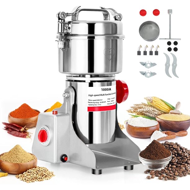 YaptheS Spice Grinder Electric Grain Mill Grinder Swing Type Dry 1000g