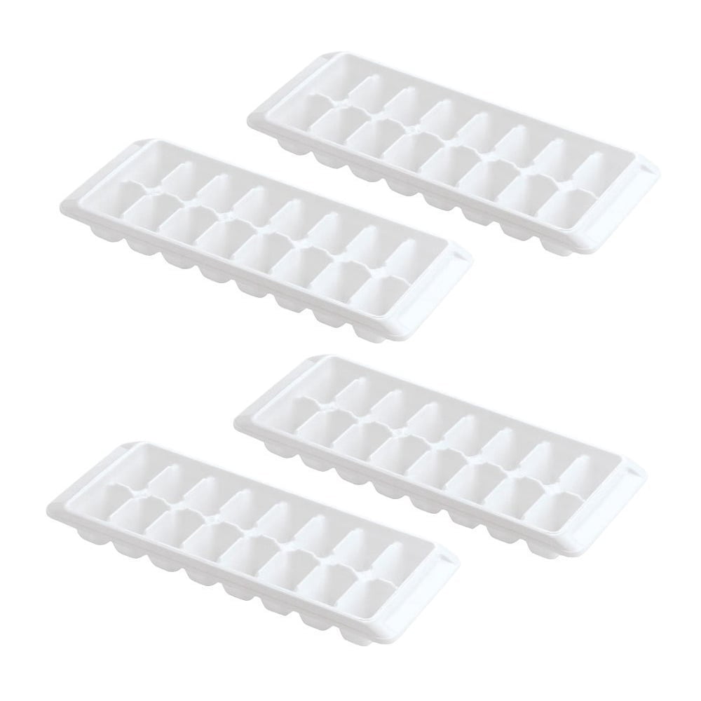 Kitch Easy Release White Plastic Ice Cube Tray, 16 Cube Trays (Pack of 4) Kitch Easy Release White Plastic Ice Cube Tray, 16 Cube Trays (Pack of 4)