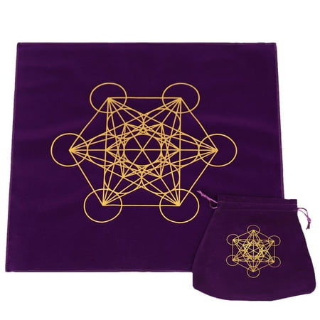 

Fovolat Altar Tarot Card Cloth|Velvet Tablecloth Astrology Tarot Divination Cards|Table Cloth Tapestry with Tarot Cards Bag (Purple 49x49cm)