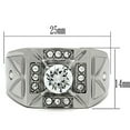 thumbnail image 2 of Luxe Jewelry Designs Men's Stainless Steel Ring with Clear Cubic Zirconia - Size 9 (Pack of 2), 2 of 4