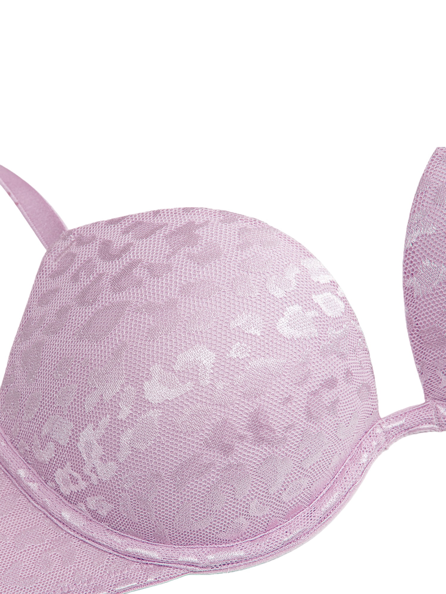 Deyllo Women's Plunge Super Padded Push Up Underwire T Shirt Bra, Purple 32DD