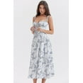 thumbnail image 1 of Bustier Robe d'Été Imprimée Florale Sans Manches Froncée Cuisse Fendue Boho Midi (Livraison Gratuite), 1 of 5