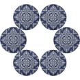 thumbnail image 3 of GZHJMY Medallion Paisley Navy Blue Round Placemats Durable Non-Slip Heat and Stain Resistant Placemat for Kitchen Table Decoration Outdoor BBQ Activities(6PCS) Table Mat, 3 of 7
