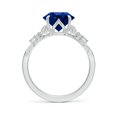 thumbnail image 2 of ANGARA Lab Grown 3.75 Ct Blue Sapphire Engagement Ring for Women in 14K White Gold (Size-9mm) | September Birthstone, Anniversary, Jewelry Gift for Women | Lab-Grown Blue Sapphire Ring, 2 of 8