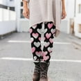 thumbnail image 5 of Visit the JURANMO Store Women's Ankle Length Leggings Heart Print High Waist Casual Tight Pants Buttery Soft Slim Spring Legging Valentine's Day Outfits Black S, 5 of 10