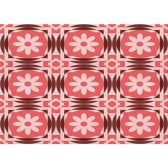 Ahgly Company Indoor Rectangle Patterned Pastel Pink Area Rugs, 2' x 5'