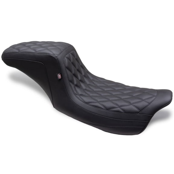 Mustang 08-24 HD FL Touring Double Diamond Squareback 1PC Seat - Black
