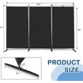 thumbnail image 3 of Karl home Room Divider, 3 Panel Folding Partition Privacy Screens, Portable Freestanding Polyester Wall Divider for Office,Room,Restaurant Separation, 102" W X 71" H (Black), 3 of 14