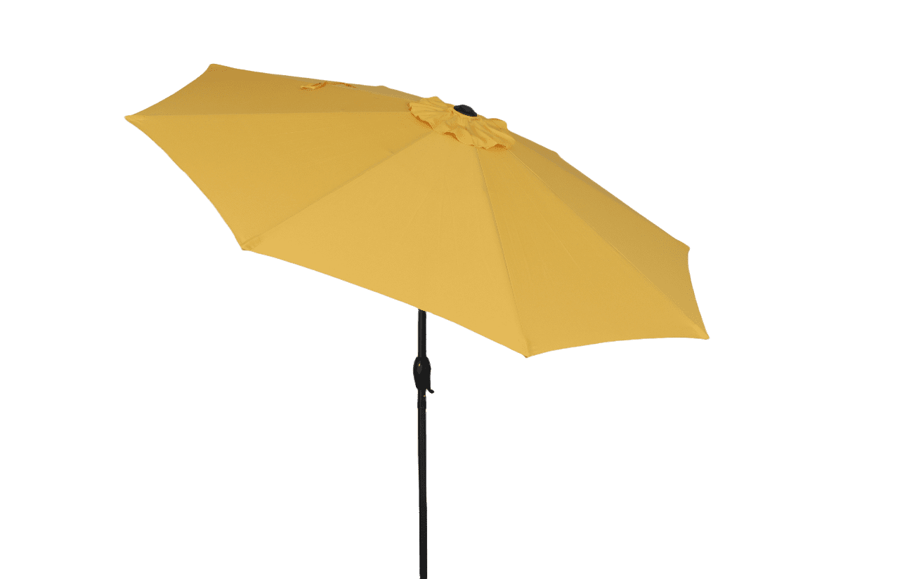 Mainstays Outdoor 9' Yellow Round Market Patio Umbrella, Crank Lift, 3-Angle Tilt