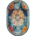 thumbnail image 1 of Unique Loom Tapis de Bordure Vintage Parker 5' x 8' Ovale Multi/bleu, 1 of 1