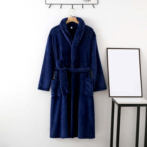 Pajama Sets Clearance Women's Fashion Robe Bathrobe Lengthening Keep Warm Lapel Same Style For Men And Women Long Sleeve