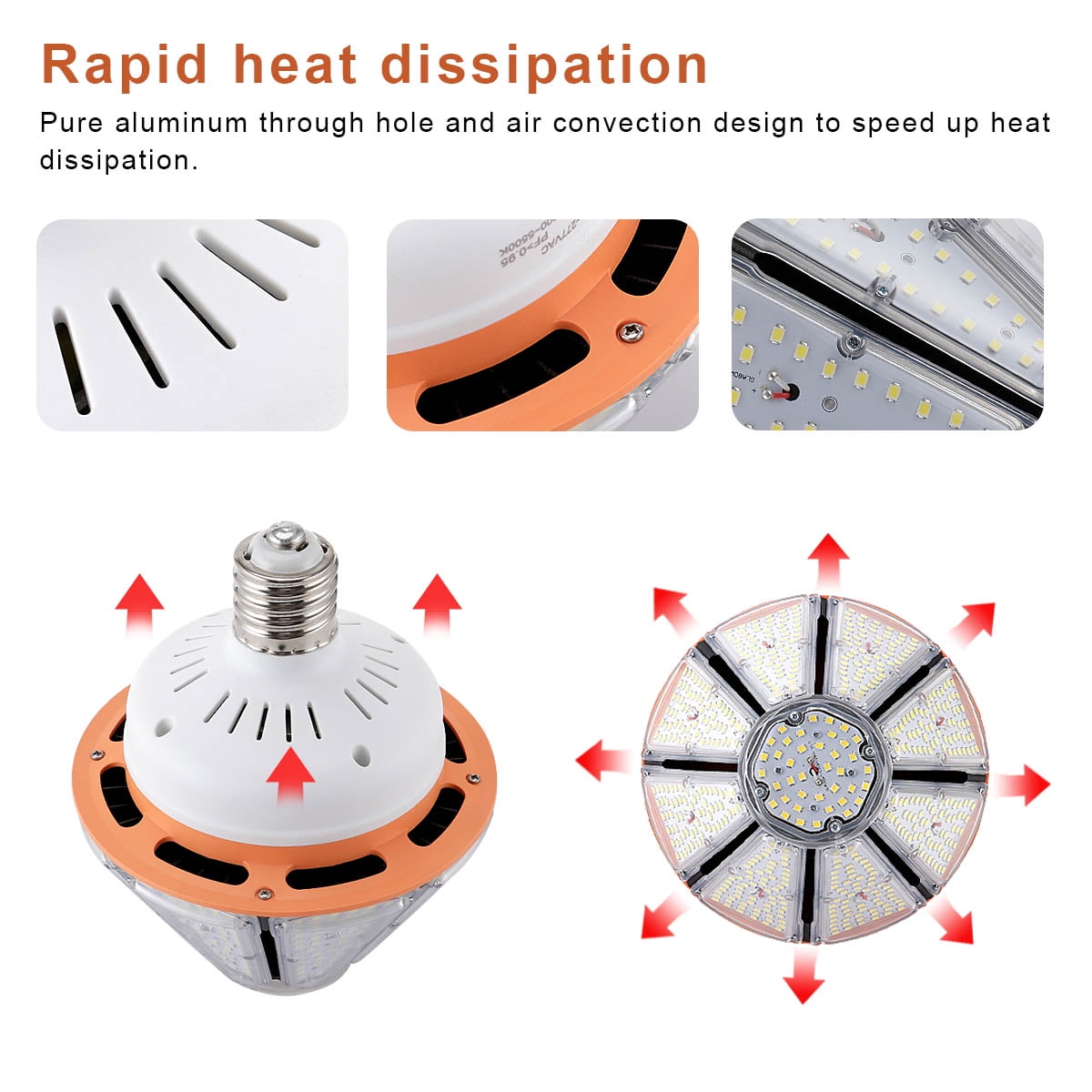 100W LED Corn Light Bulb,E39Jarge Mougl Base,13500Lm 3000K,for Gas Station Parking Lot Corridor Mall Street Lamp Garage Factory Warehouse High Bay Barn Porch Backyard Garden etc Outdoor Large Area