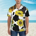 thumbnail image 4 of Easygdp Sunflowers Country Men'S Summer Casual Short Sleeve,Short Sleeve Button-Down Shirt, Lapel Loose Breathable Hawaiian Short Sleeve - X-Large, 4 of 9