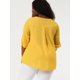 thumbnail image 5 of Blusa talgrande uxcell de mujer con cuello dividido y dobladillo alto bajo mangas 3/4 Amarillo XL, 5 of 6