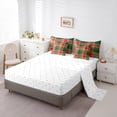 thumbnail image 5 of jejeloiu Vintage Patchwork Checkered 7-Piece Bedding Comforter Set,Abstract Geometric Art King Bedding Sets,Red Green Striped Bed Sheets For Kids,Ultra Soft Home Decor Reversible, 5 of 8