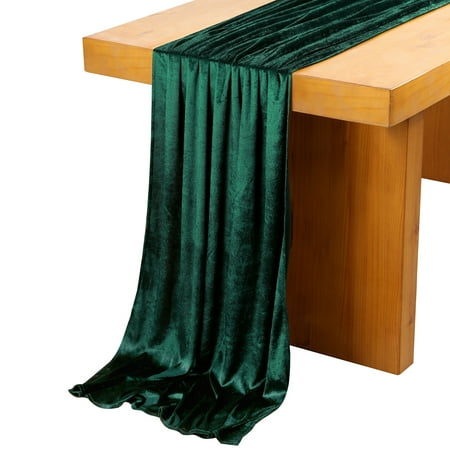 

Emerald Green Table Runner 29x120 Inches Long Wedding Table Runner Velvet Table Linen for Home Party Table Decorations 10ft