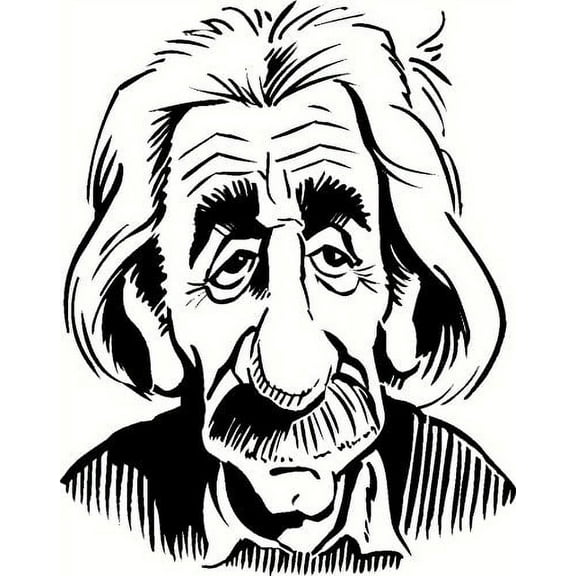 Albert Einstein, Vinyl Wall Decal by Scripture Wall Art, 12"x15" Black,