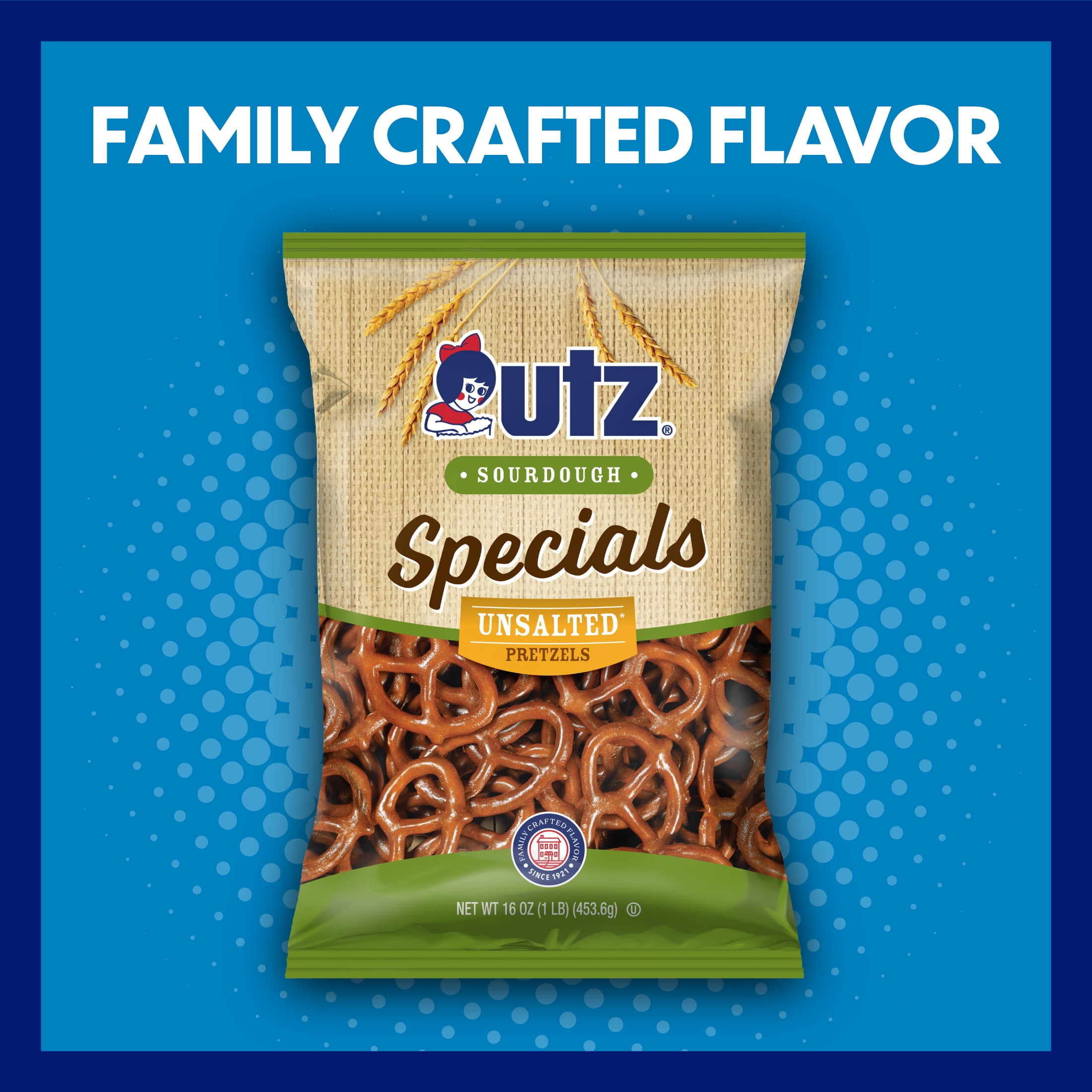 Utz Sourdough Specials Unsalted Pretzels, 16 oz Bag