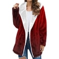 thumbnail image 3 of Bovxnpu Winter Coats for Women, Women's Oversized Jackets Stylish Non Specific Print Everyday Furry Warm Long Sleeve Zip Up Knee Length Hooded Coat Warm Winter Clothing, 3 of 6