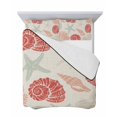 thumbnail image 7 of Quilts Queen Size Bedding Set, Red Orange Coastal Lightweight Quilted Comforter, Starfish Shell Coral Summer Beach Rustic Soft Bedspread Coverlet with Pillow Covers for All Season, 90" x 96", 7 of 7