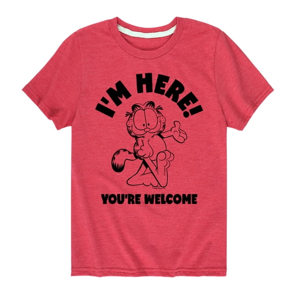 Garfield - I'm Here Youre Welcome - Toddler & Youth Short Sleeve Graphic T-Shirt