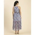 thumbnail image 3 of Moomaya Womens Strappy Midi Dress, Printed Chiffon, Elastic Waist Dress, 3 of 8