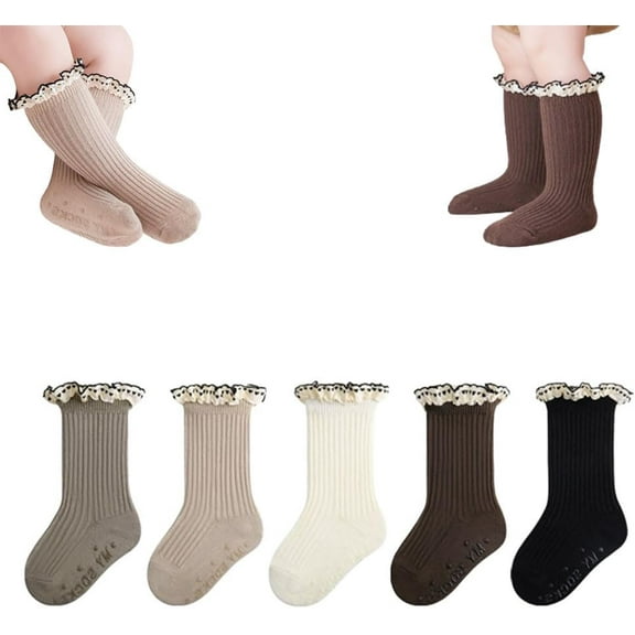 Baby Girls Socks Toddlers Ruffle Socks Girl's Frilly Dress Socks Baby Summer Mesh Socks Solid Crew Socks