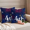 thumbnail image 2 of July 4th Pillow Covers 2 Pack Independence Day Retro Red Blue Fireworks Dark Blue Pillowcase Waterproof Outdoor Throw Pillow Cover for Patio Garden Square Cushion 24”x24”, 2 of 9