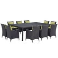 thumbnail image 2 of Modway Convene 11 Piece Outdoor Patio Dining Set in Espresso Peridot, 2 of 7