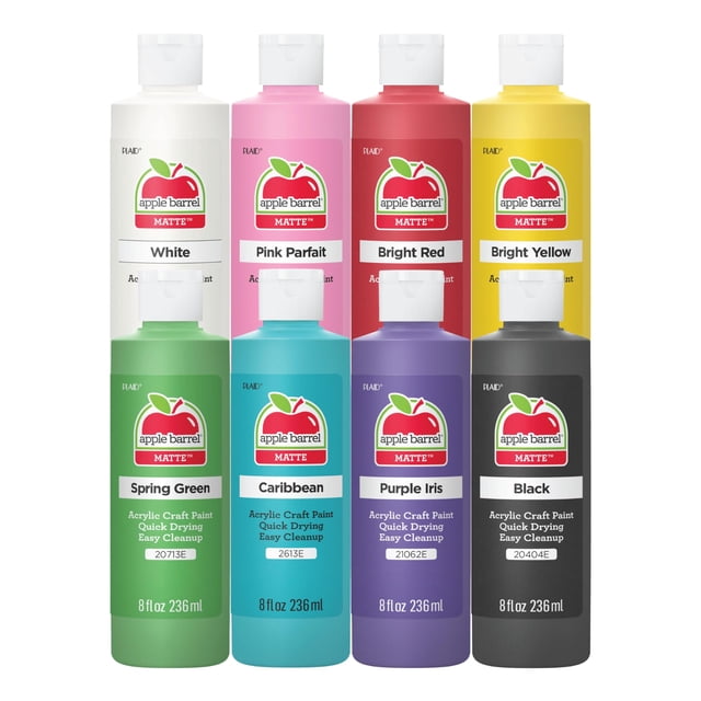Set de pintura acrílica para manualidades Apple Barrel Matte 240 ml, 8 colores