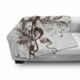 thumbnail image 3 of Music Soft Flannel Fleece Throw Blanket, Floral Design Treble Clef and Singing Flying Birds Sparrows Art, Cozy Plush for Indoor and Outdoor Use, 70" x 90", Chestnut Brown White, by Ambesonne, 3 of 6