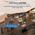 thumbnail image 4 of KINGYES 7-Piece Outdoor Dining Set, HDPE Patio Table and Chairs with Umbrella Hole, Brown, 4 of 12