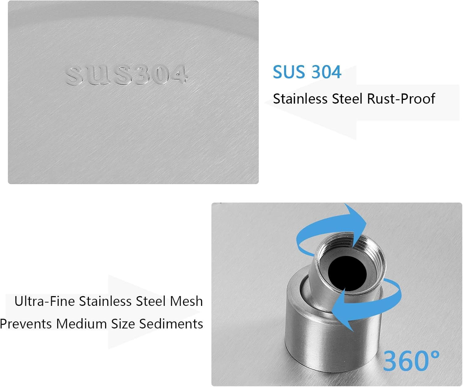 Rain Shower Head with 11 Inch Adjustable Arm, High Pressure Stainless Steel Rainfall Shower, Ultra-Thin Design, Pressure Boosting Chrome Finish