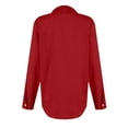 thumbnail image 4 of Jzuxvd Womens Button Down Shirts Gauze Cotton Dress Shirt Long Sleeve Oversized Solid Tunic Tops with Pockets Red XXL, 4 of 6